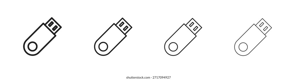 USB-Laufwerksymbol. Vektorisolierte Piktogramme.