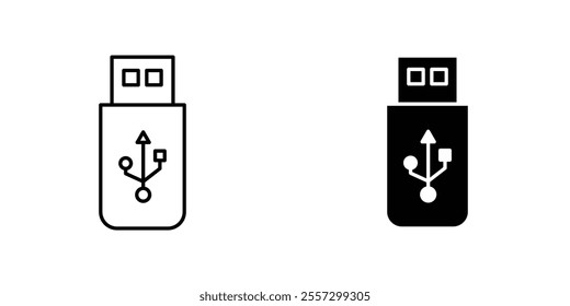 usb drive Icon vector. liner and flat style icons set.