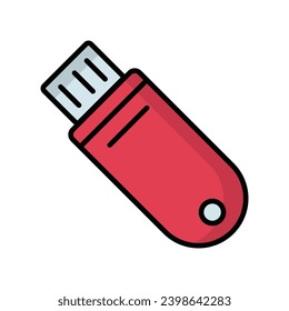 usb drive icon with white background vector stock illustration