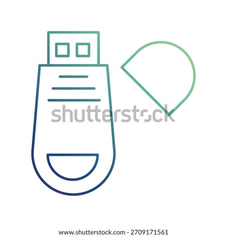 Usb Drive icon with white background vector stock illustration