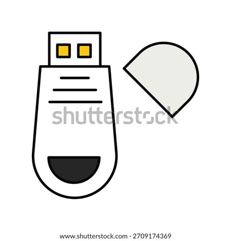 Usb Drive icon with white background vector stock illustration