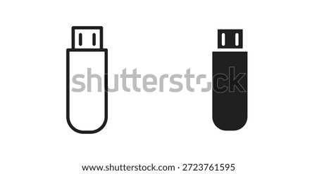 usb drive icons in filled, thin line, outline and strokes