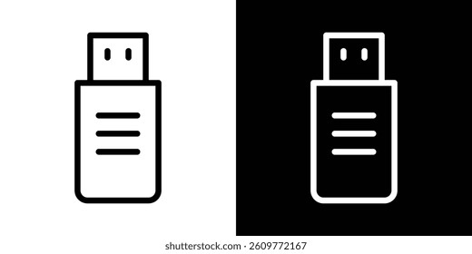 usb drive icons vector set in stroke line style
