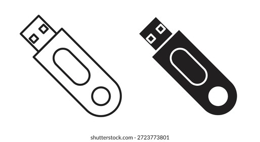 USB-Laufwerkssymbole, Vektorsymbole. gefülltes flaches Zeichen