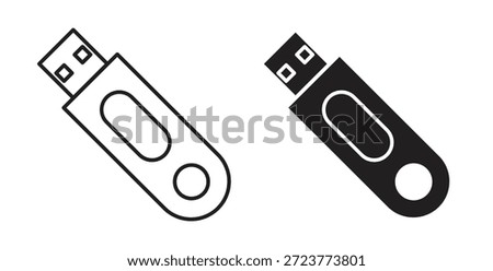 usb drive icons, vector symbols. filled flat sign