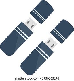 USB drive, illustration, vector on white background.