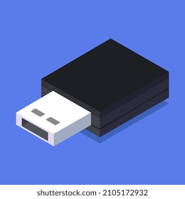 Unidad Usb isométrica en un fondo