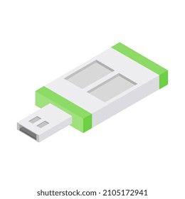 Usb drive isometric on a background