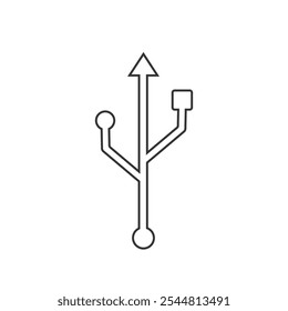 Ícone de linha da unidade USB isolado. Ilustração vetorial