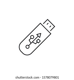 usb drive - minimal line web icon. simple vector illustration. concept for infographic, website or app.