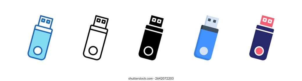 Usb Drive Multiple Style Icon Set Collection.