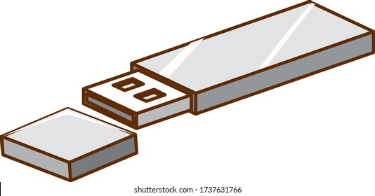 USB drive on white background illustration
