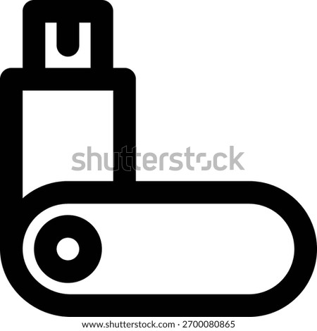 USB Drive, Storage, Flash Drive Outline Icon