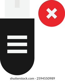 Usb Drive Storage Icon Vector Flat Illustration