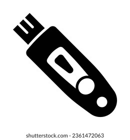 Usb Drive Vector Glyph Icon For Personal And Commercial Use.
