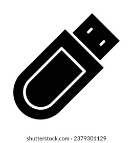 Usb Drive Vector Glyph Icon For Personal And Commercial Use.
