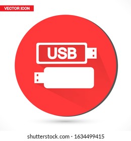 Usb drive vector icon in flat style. Flash disk vector illustration on isolated background vector icon. Digital memory business concept vector icon.