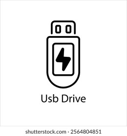 Usb Drive Vector icon stock illustration
