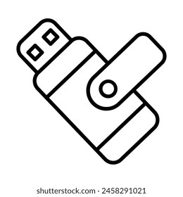Usb drive Vector Line Icon Design