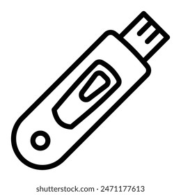 Usb Drive Vector Line Icon Design