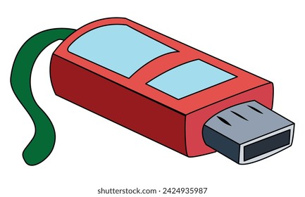 USB drive vector on white background