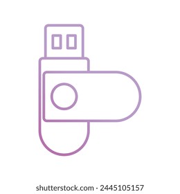 usb driver icon with white background vector stock illustration