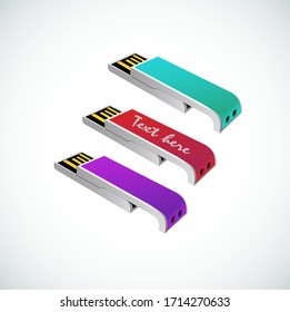 USB drives in different colors.