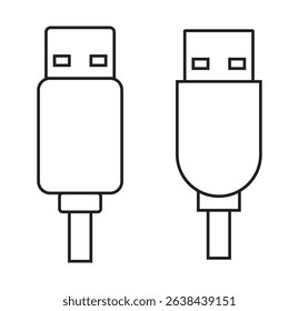 USB Essentials A Modern Icon Set . USB icon set, Usb flash drive symbol. Universal USB sign png and vector illustration on transparent background . 