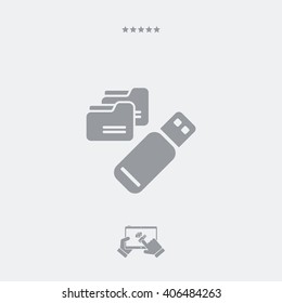 USB external memory and folders - Single essential web icon
