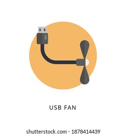 Icono de ventilador USB en vector. Logotipo