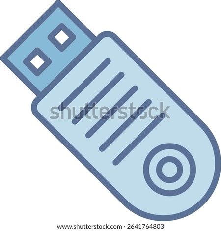 Usb Filled Blue Tone Icon