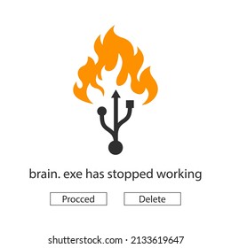 usb and fire symbol vector