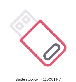 USB flash colour line icon