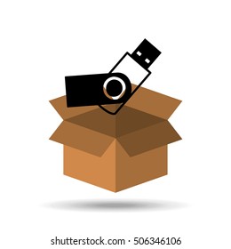 USB flash connection portable design graphic vector illustration