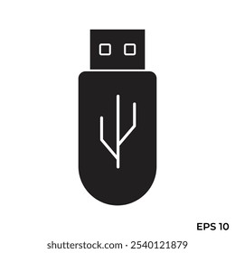 usb flash disk flat icon vector