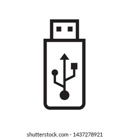 USB flash, flash disk icon in trendy outline style design. Vector graphic illustration. Suitable for website design, logo, app, and ui. Editable vector stroke. EPS 10.