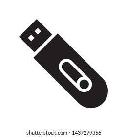 USB flash, flash disk icon in trendy flat style design. Vector graphic illustration. Suitable for website design, logo, app, and ui. EPS 10.