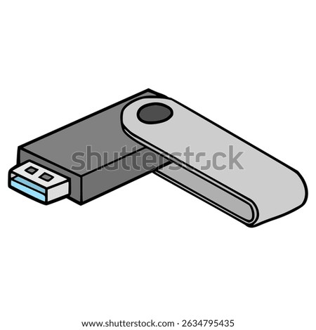 Usb flash disk illustration hand drawn isolated vector