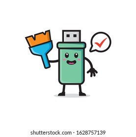USB flash disk mascot character vector design