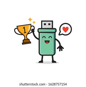 USB flash disk mascot character vector design