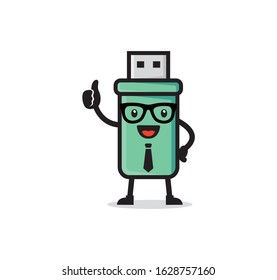 USB flash disk mascot character vector design