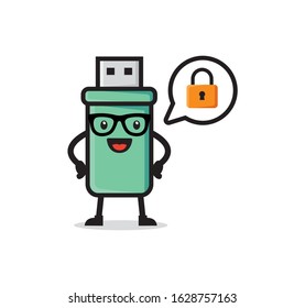 USB flash disk mascot character vector design