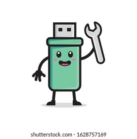 USB flash disk mascot character vector design