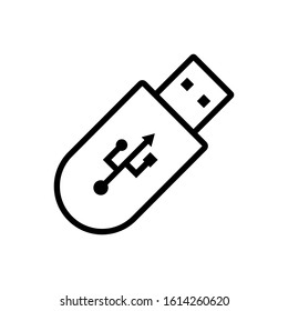 Usb flash disk outline icon. Symbol, logo illustration for mobile concept and web design.