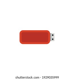Usb flash drive in abstract style on white background. Modern flat design. 