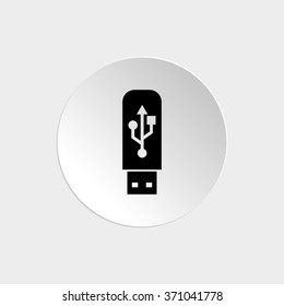 usb flash drive  - black vector icon