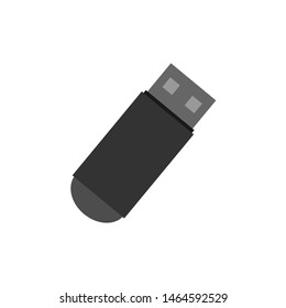 USB flash drive. Black white.