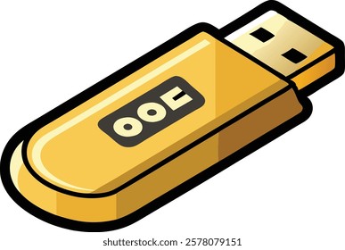 USB flash drive  brand with a capacity of 8 gigabites on a white background 
