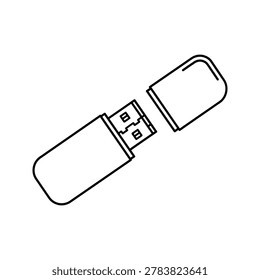 Usb flash drive with cap removed usb drive