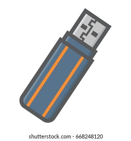 USB flash drive colorful line icon, device and hardware, vector graphics, a filled pattern on a white background, eps 10.
